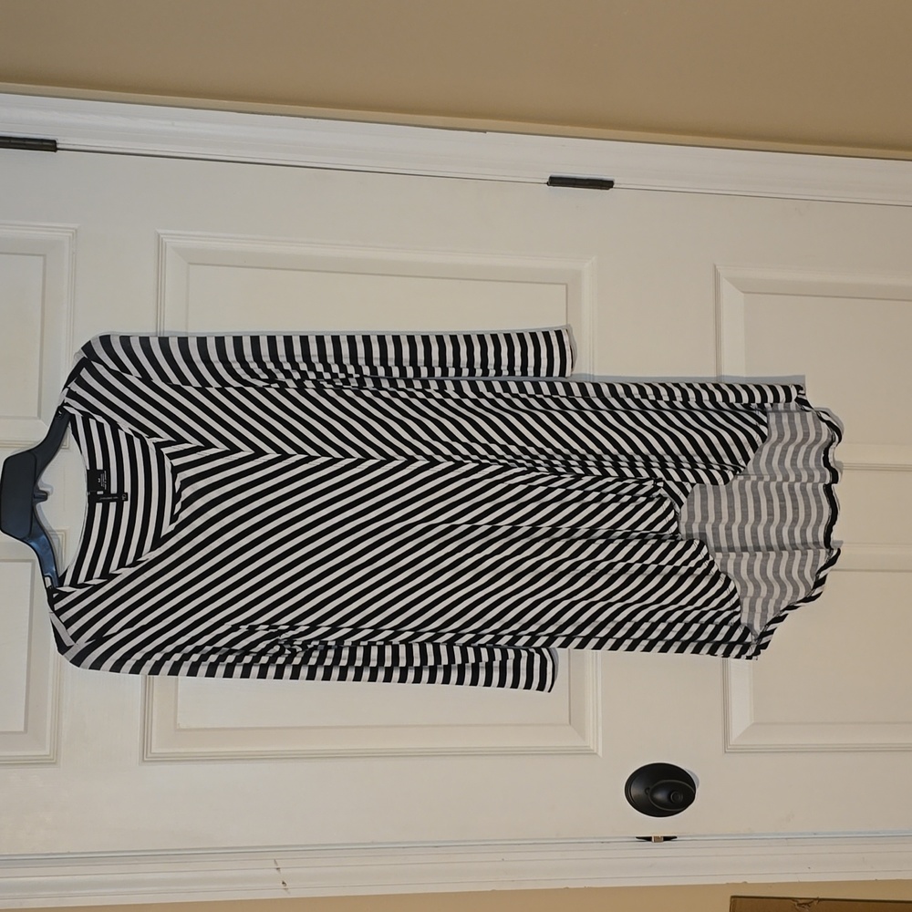 New Directions black & white striped dress